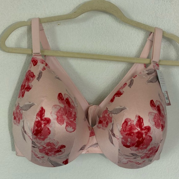 CACIQUE PINKY PEACH FLORAL BRA 40DD NEW WITH TAGS - Picture 1 of 5